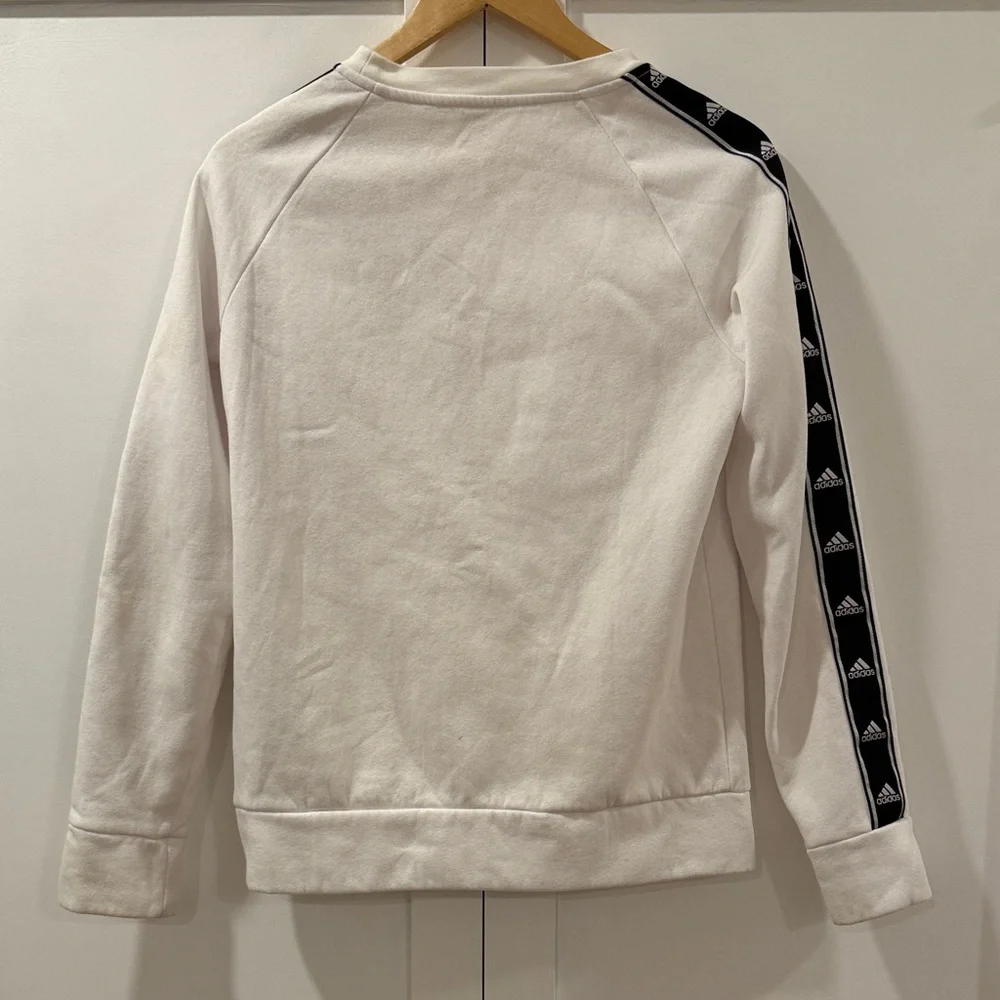 Adidas White Sweatshirt with Black Logo Accents - Picture 3 of 3